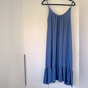 EUC blue spaghetti strap maxi sundress. 100% Rayon